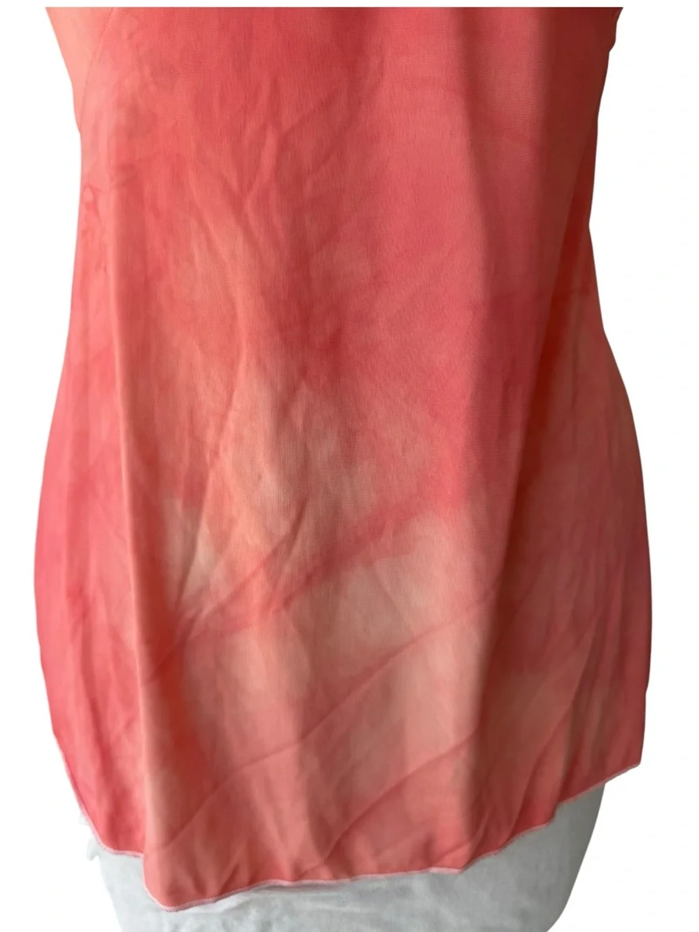 Vtg 70s Shadowline Coral Tie Dye Cami Tank Camisole Sz 36 Lingerie Boho - Picture 4 of 6